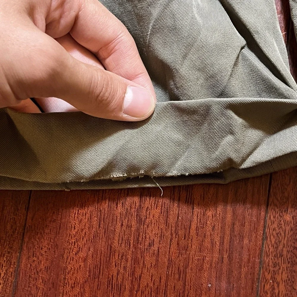 BROOKS BROTHERS Pants Men 33x30 Tan 100% Wool Wedding Formal Flaw Office Read*